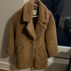 Faux fur mid lengthy oversize coat